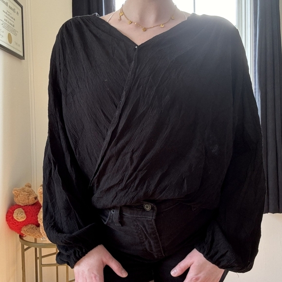 Free People Check On It Wrap Top - Picture 1 of 8